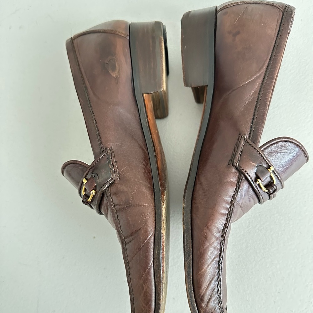 Gucci Brown Leather Loafers with Horsebit Detail - Picture 7 of 15